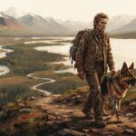 Disegno di James e Odino mentre camminano su sentiero